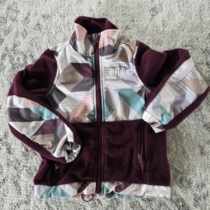 Hooey Burgundy and Gray Fleece Jacket